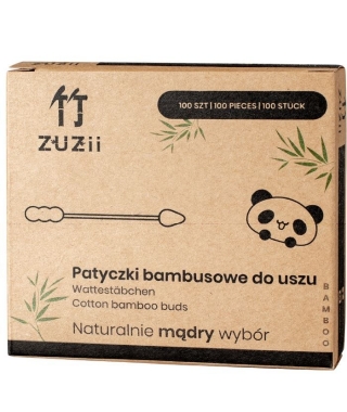 Patyczki higieniczne bambusowe z bawełną (bałwanek-szpic) 100 szt.